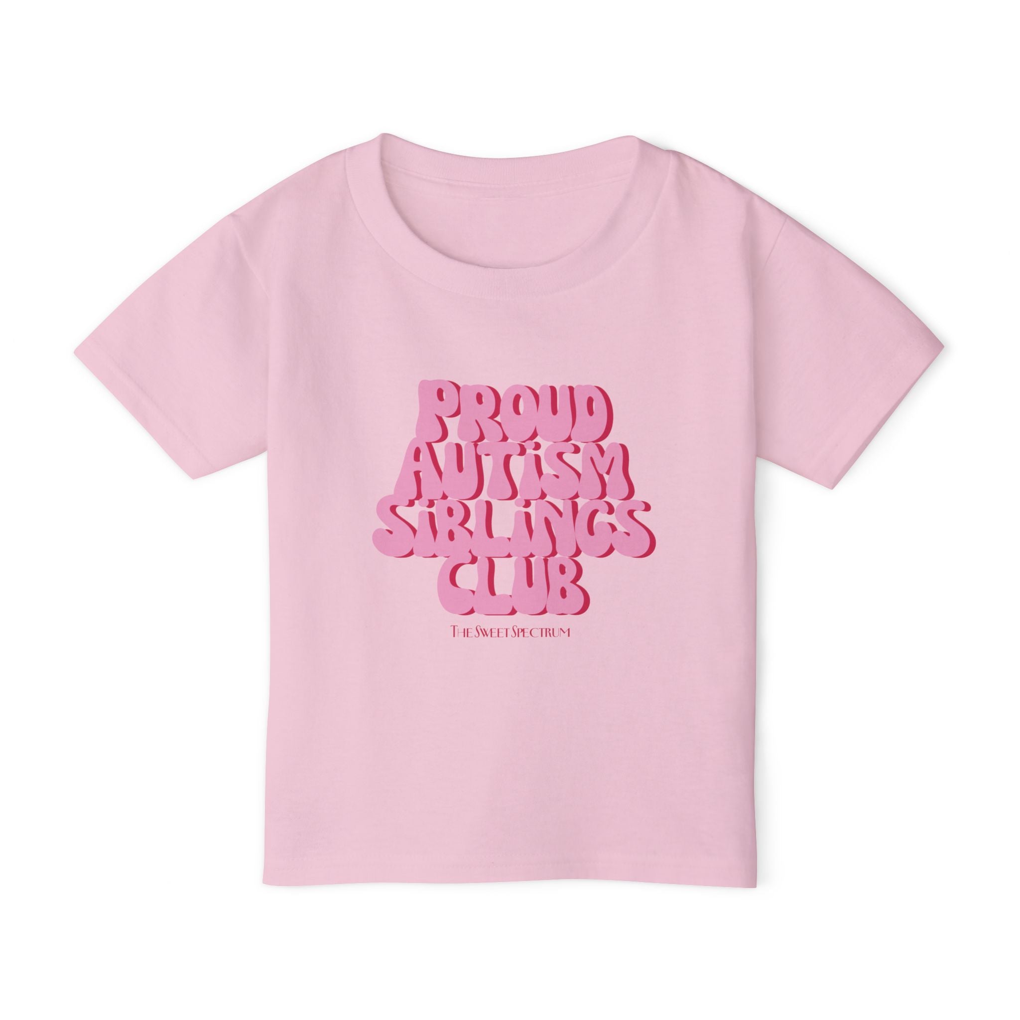 Proud Siblings Toddler Tee Pink Text