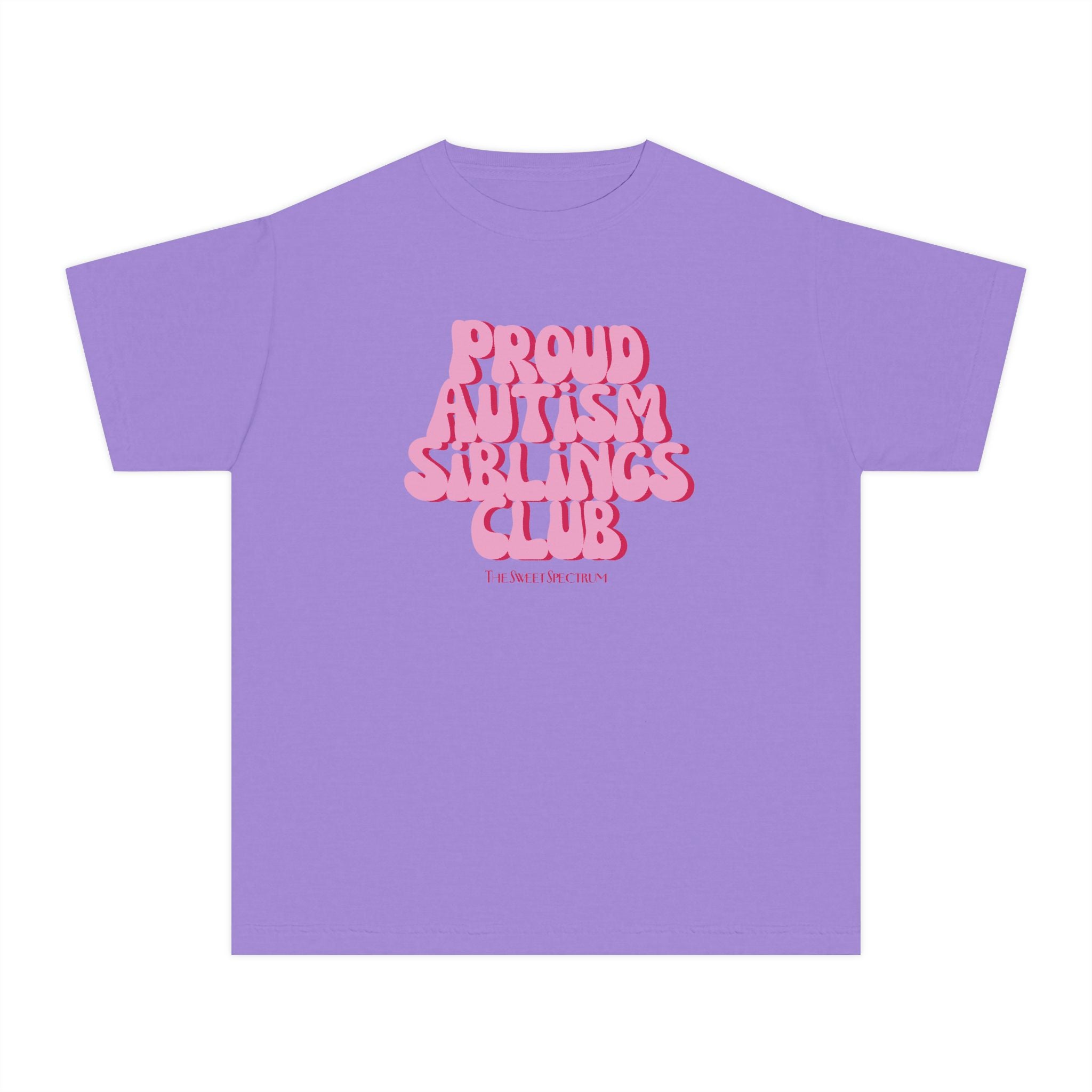 Proud Siblings Youth Tee Pink Text