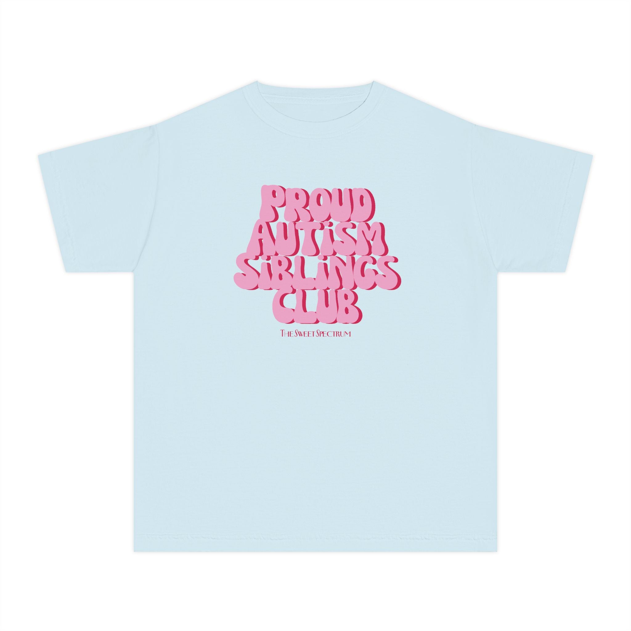 Proud Siblings Youth Tee Pink Text