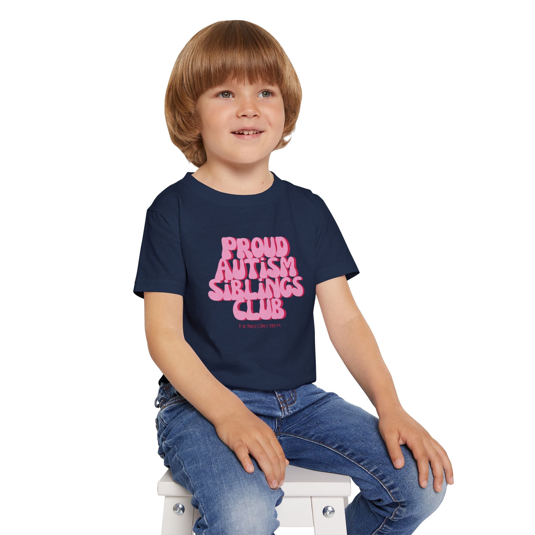 Proud Siblings Toddler Tee Pink Text