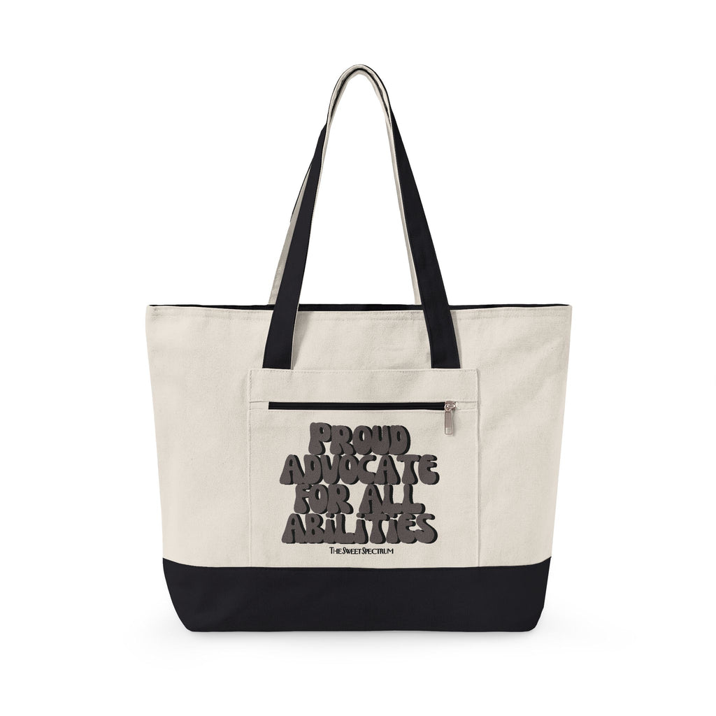 Proud Supporters Zipper Tote Black Text