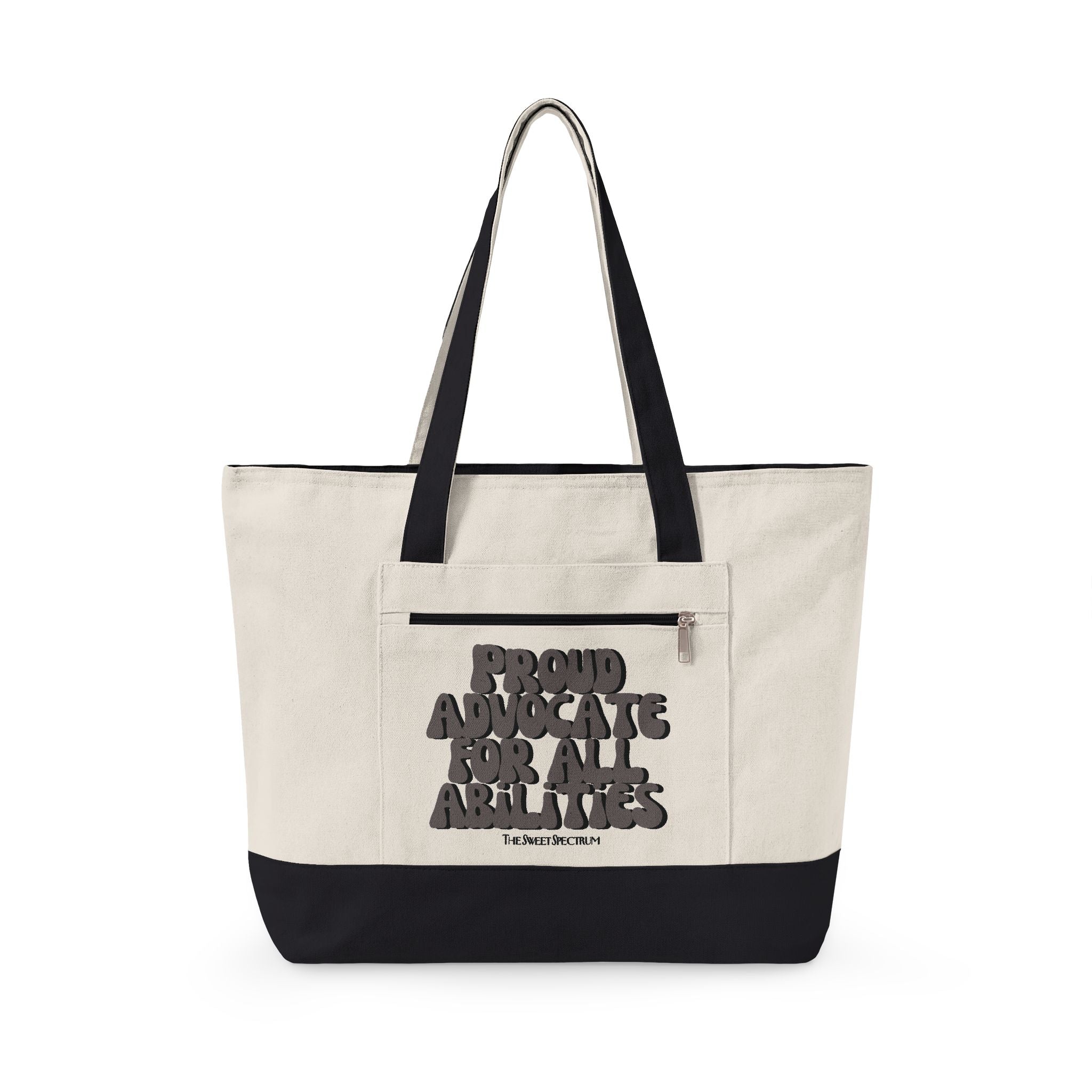 Proud Supporters Zipper Tote Black Text