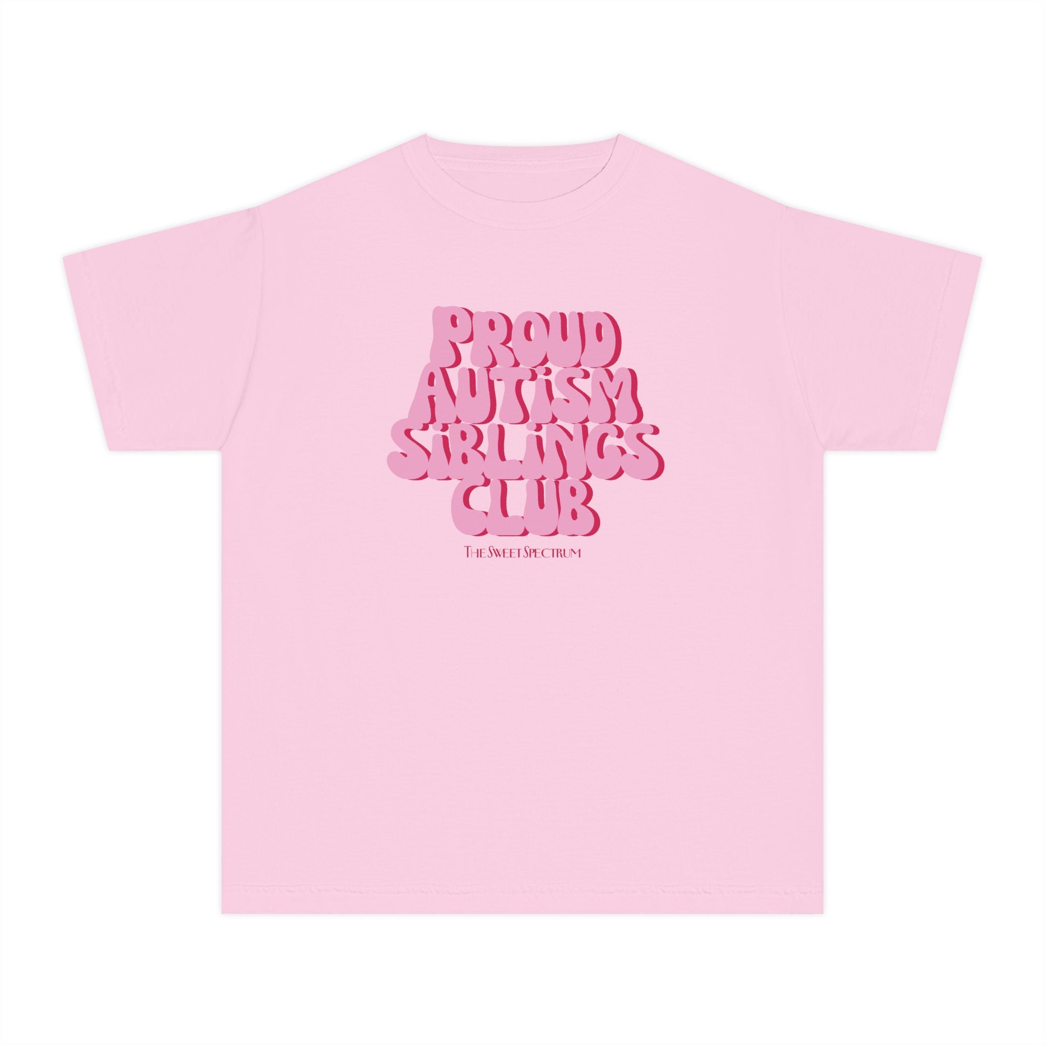 Proud Siblings Youth Tee Pink Text