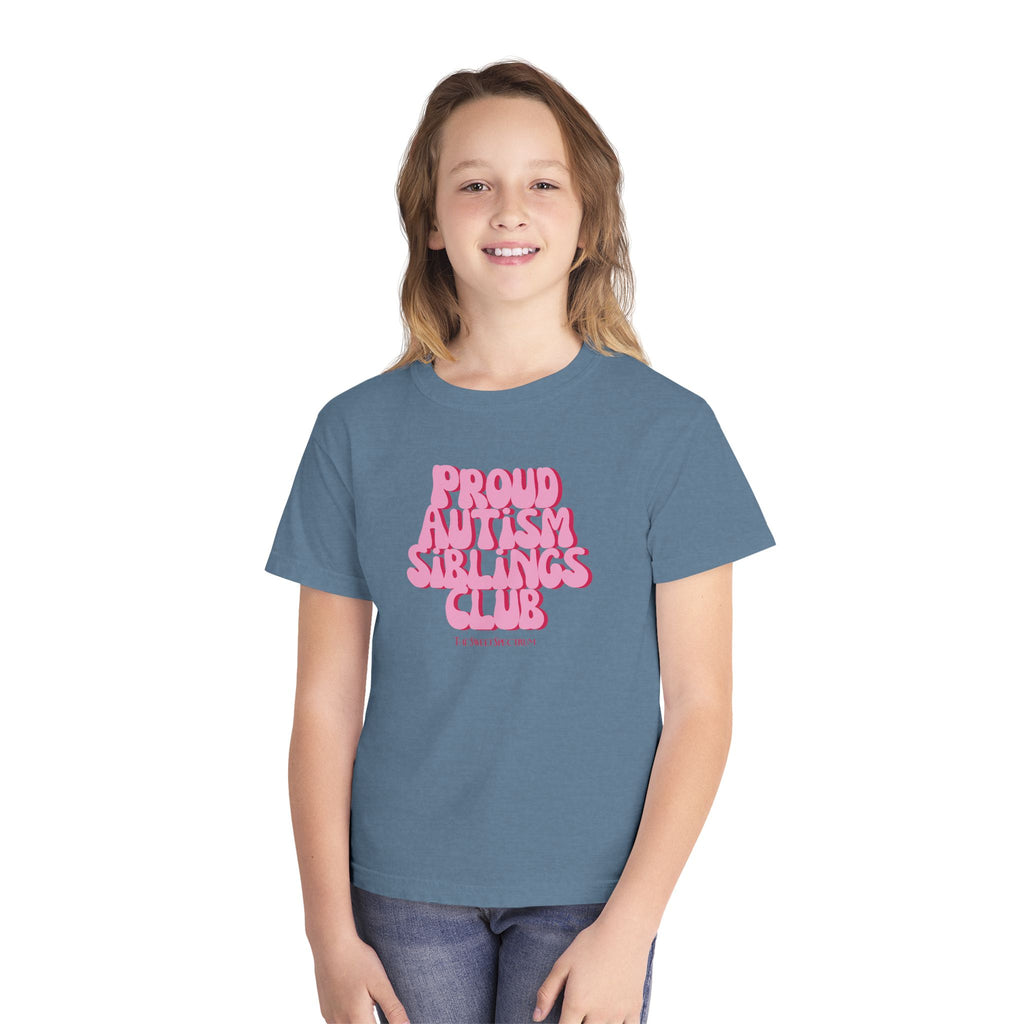 Proud Siblings Youth Tee Pink Text