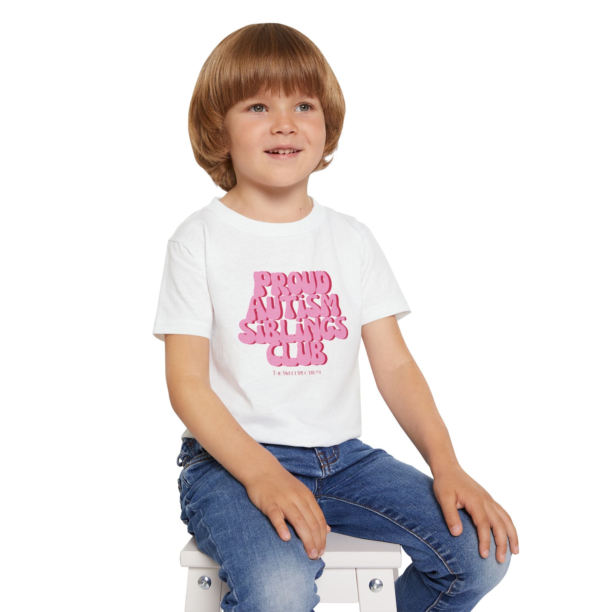 Proud Siblings Toddler Tee Pink Text