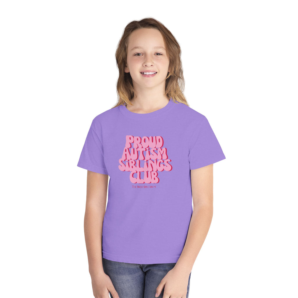 Proud Siblings Youth Tee Pink Text