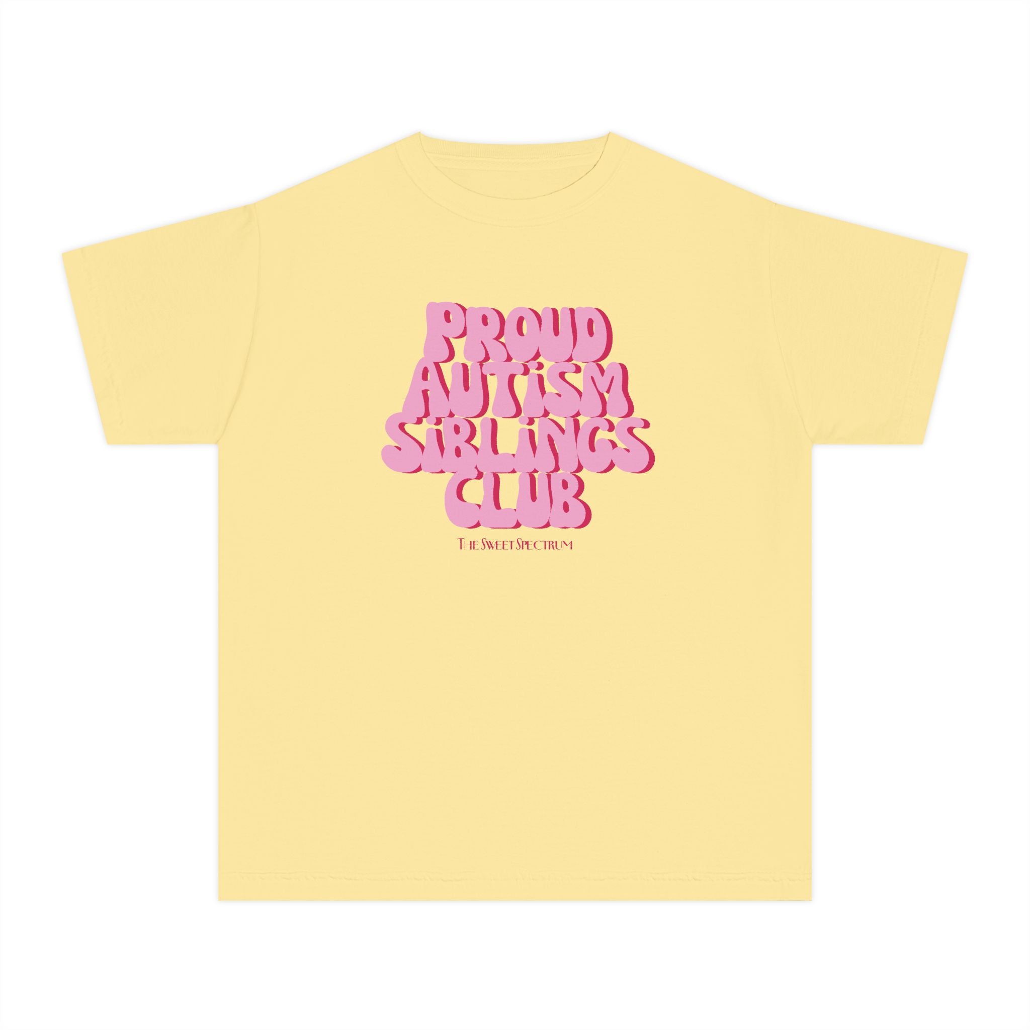 Proud Siblings Youth Tee Pink Text