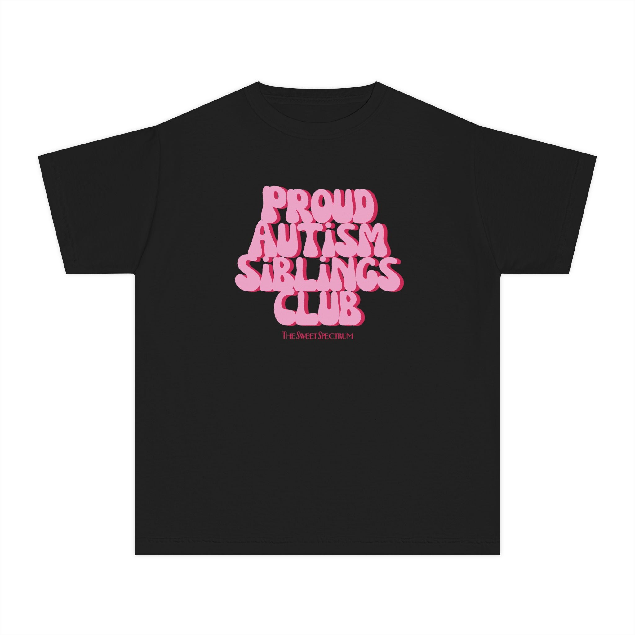 Proud Siblings Youth Tee Pink Text