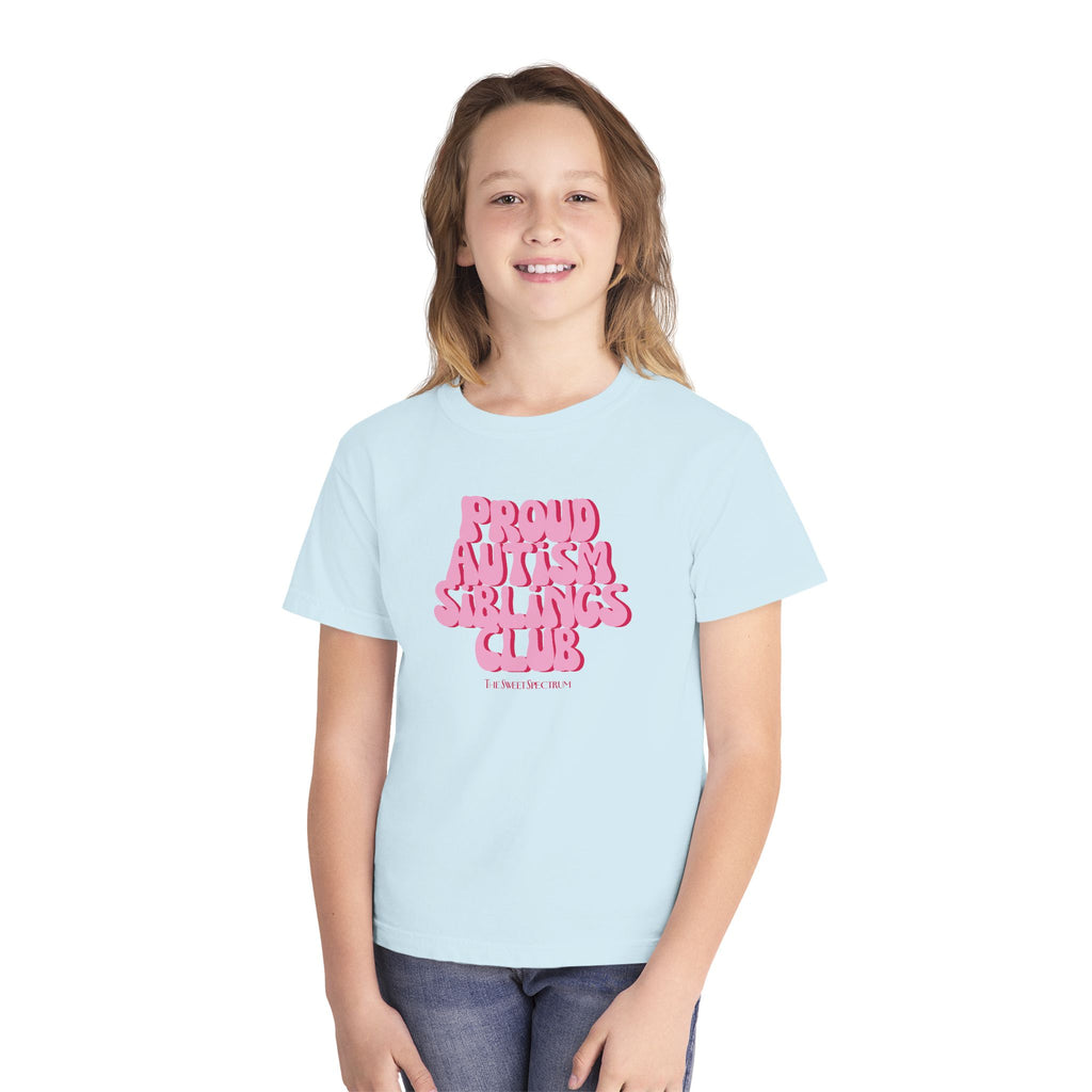 Proud Siblings Youth Tee Pink Text