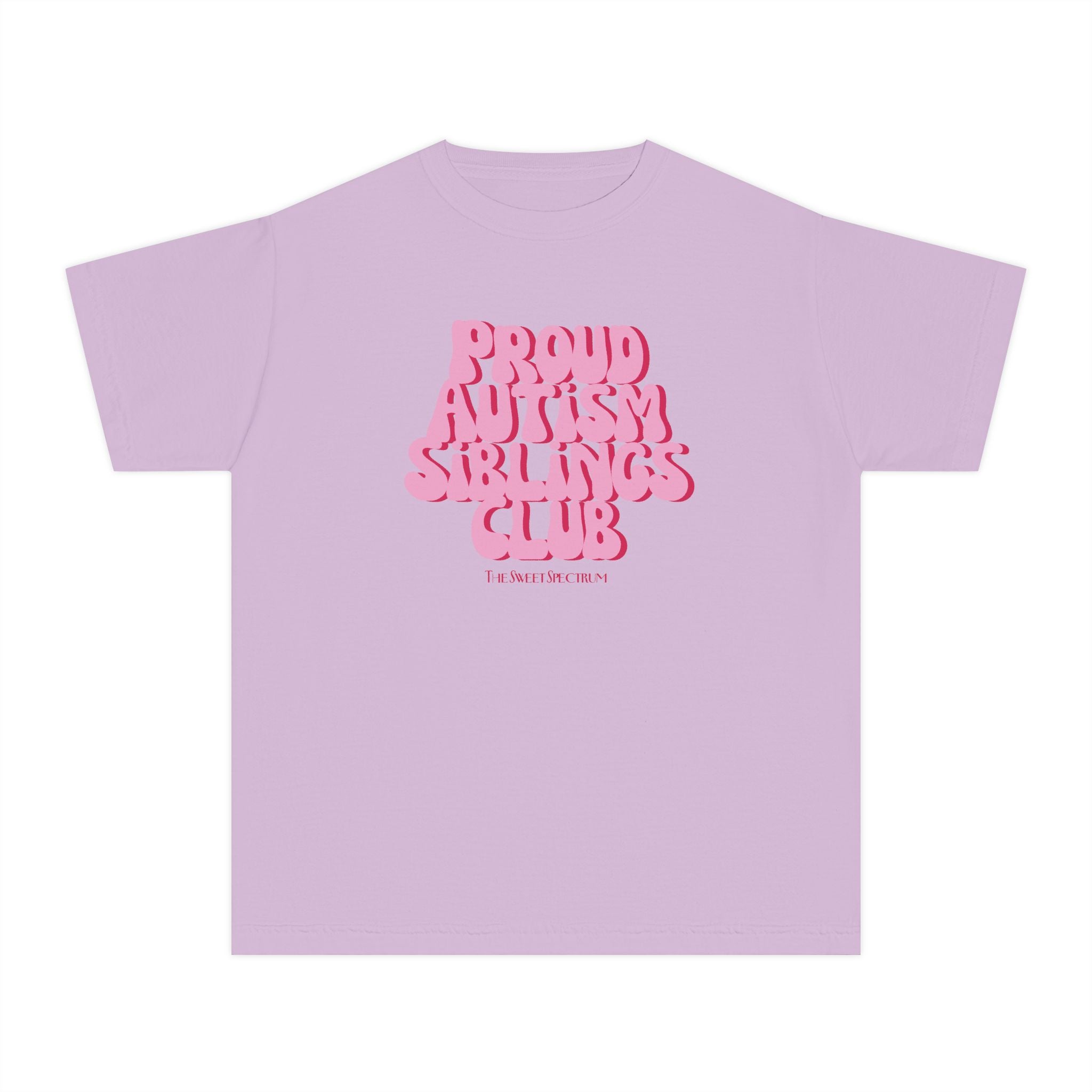 Proud Siblings Youth Tee Pink Text