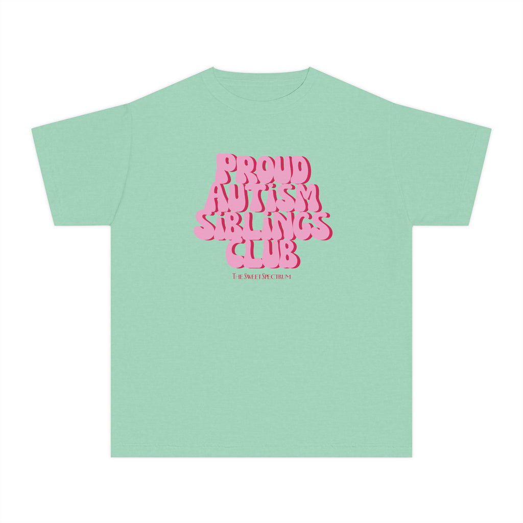 Proud Siblings Youth Tee Pink Text