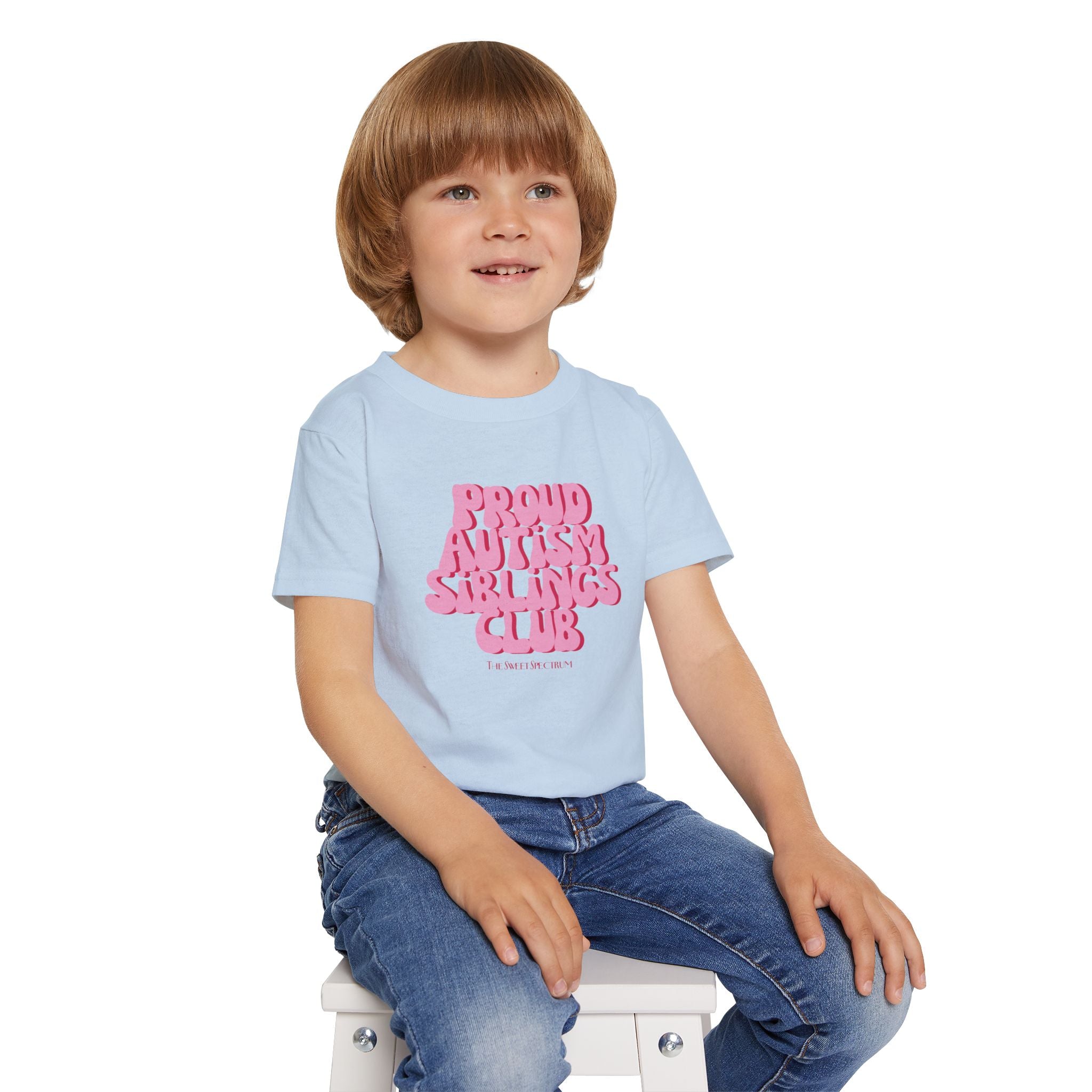 Proud Siblings Toddler Tee Pink Text
