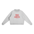 Proud Moms Script Mock-Neck Crew Sweatshirt