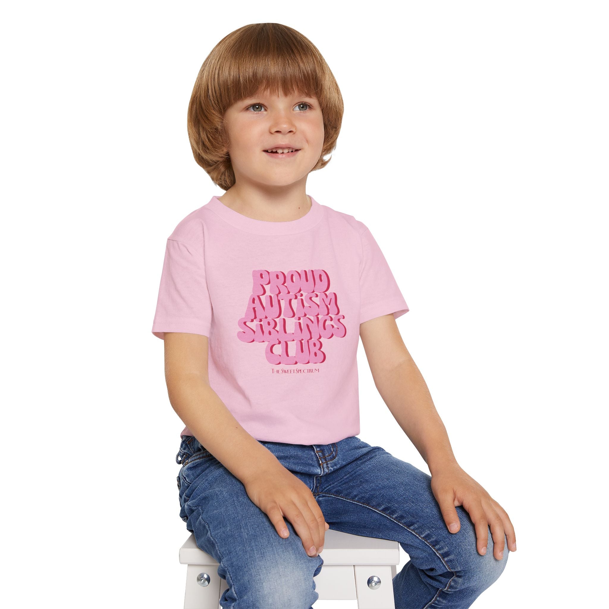 Proud Siblings Toddler Tee Pink Text