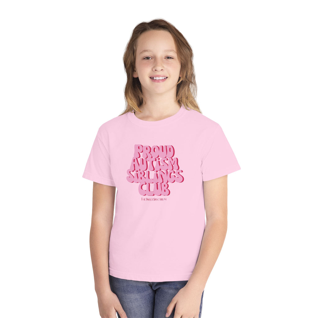 Proud Siblings Youth Tee Pink Text