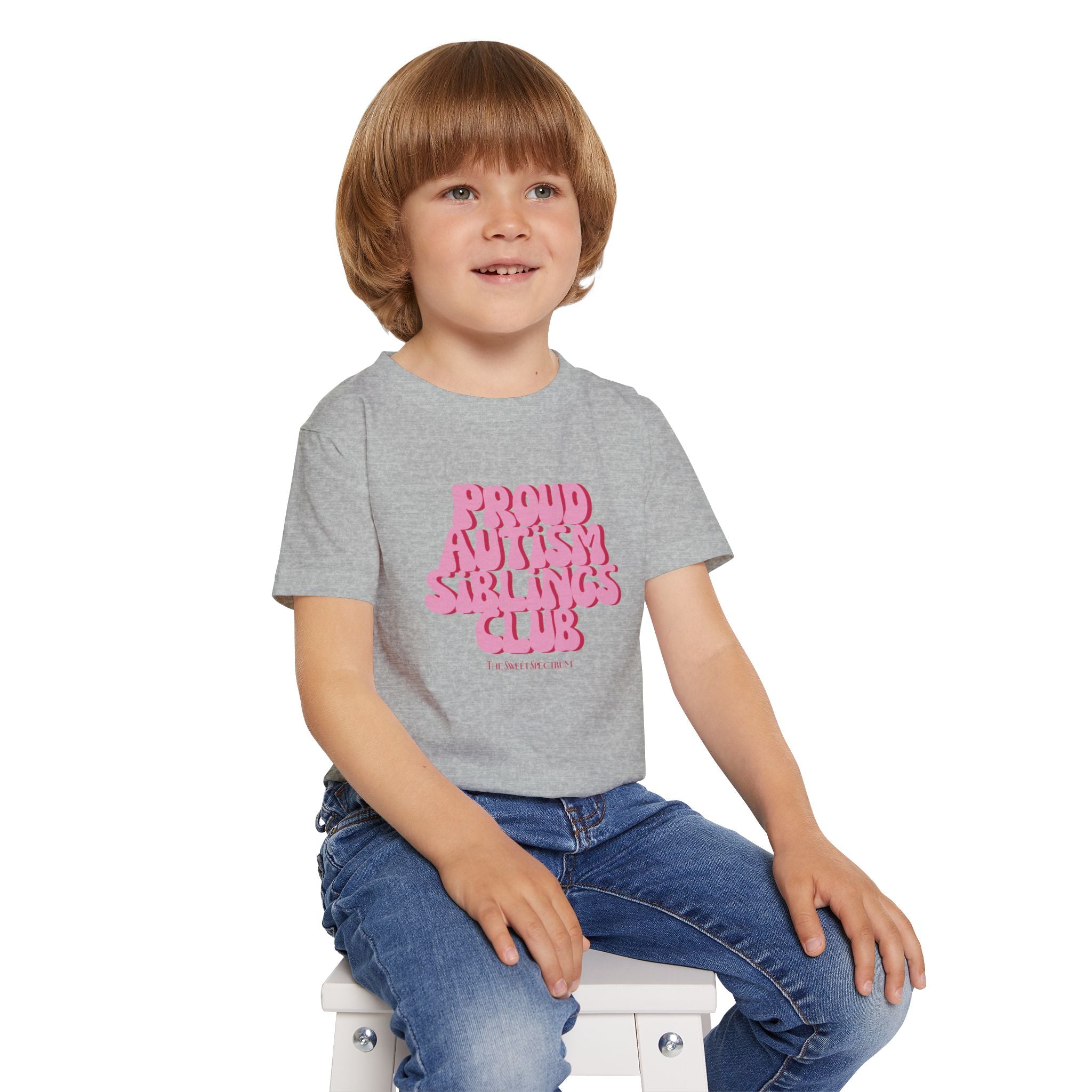 Proud Siblings Toddler Tee Pink Text